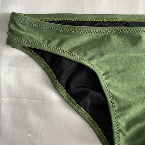 I⭐nsight Womens Size Medium Green Shiny Metallic Bikini Bottom - Picture 3 of 12